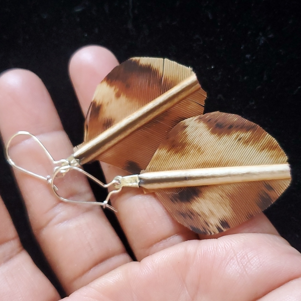 Cut feather earrings